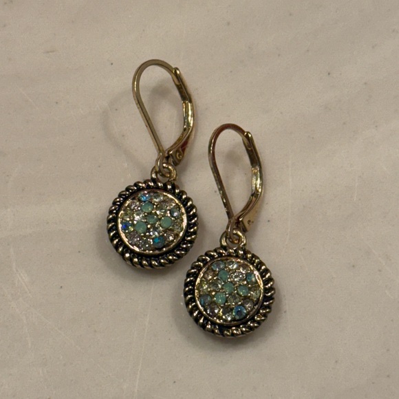 Napier Jewelry - Elegant Gold and Blue Earrings